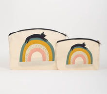 Load image into Gallery viewer, Rainbow cat cosmetic bag
