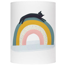 Load image into Gallery viewer, Cat on rainbow lamp shade/ceiling shade
