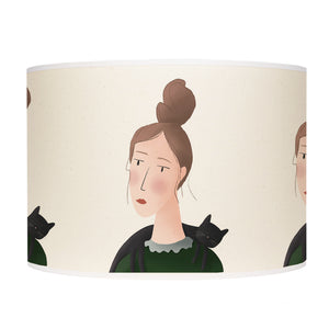 Lady and cat lamp shade/ceiling shade
