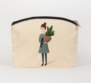 Cat plant lady cosmetic bag