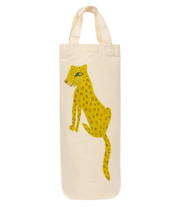 Cheetah bottle bag - wine tote - gift bag