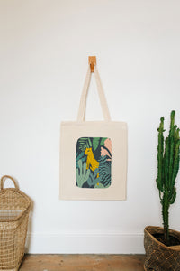 Cheetah in the jungle reusable, cotton, tote bag
