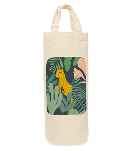Cheetah jungle bottle bag - wine tote - gift bag