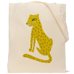 Cheetah reusable, cotton, tote bag
