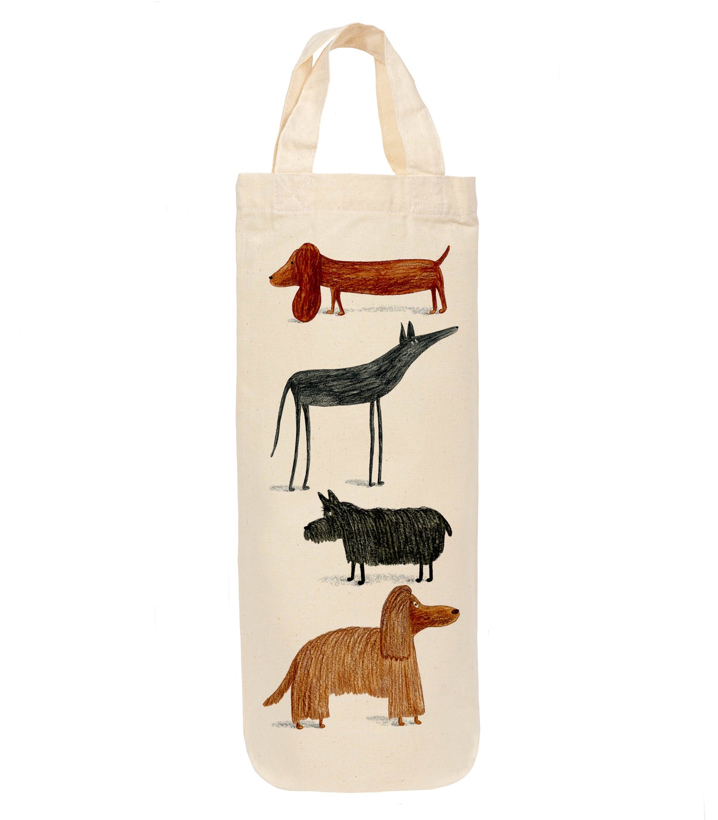 Dog breeds bottle bag - wine tote - gift bag