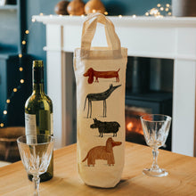Load image into Gallery viewer, Dog breeds bottle bag - wine tote - gift bag
