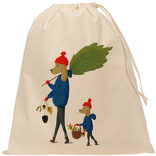 Load image into Gallery viewer, Kids dogs with tree drawstring bag
