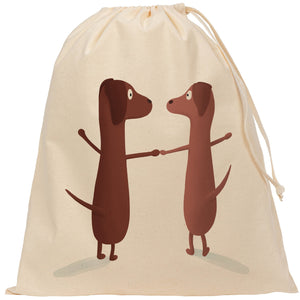 Dogs drawstring bag