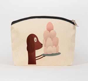 Dog with jelly cosmetic bag