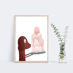 Dog and jelly art print