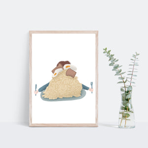 Chips and egg art print