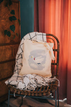 Load image into Gallery viewer, Picture of girl riding flying duck printed onto a cotton tote bag 

