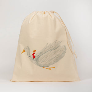 Flying duck drawstring bag