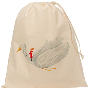 Flying duck drawstring bag