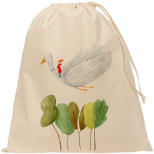 Load image into Gallery viewer, Flying duck over trees drawstring bag
