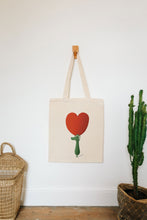 Load image into Gallery viewer, Heart reusable, cotton, tote bag
