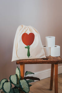 Frank with heart drawstring bag