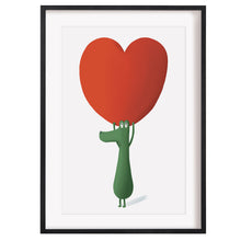 Load image into Gallery viewer, Frank with a heart art print
