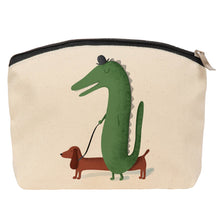 Load image into Gallery viewer, Crocodile and dog cosmetic bag
