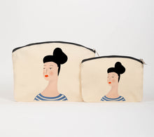 Load image into Gallery viewer, Lady with bun cosmetic bag
