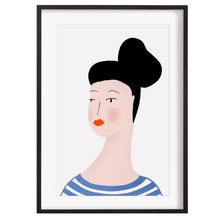 Load image into Gallery viewer, Lady with a bun art print
