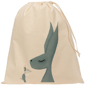 Hare with cocktail drawstring bag