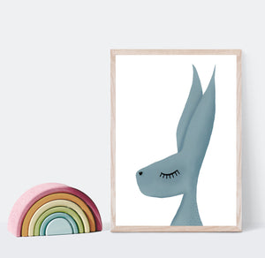 Print of a hares portrait