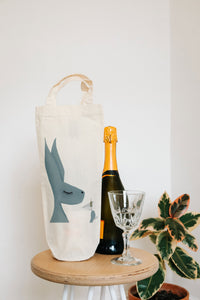Hare with cocktail bottle bag - wine tote - gift bag