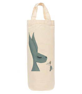 Hare with cocktail bottle bag - wine tote - gift bag