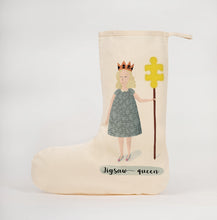Load image into Gallery viewer, Jigsaw queen Christmas stocking
