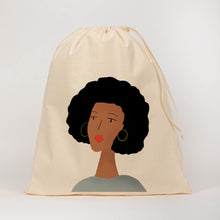 Load image into Gallery viewer, portrait of lady drawstring bag
