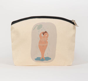 Lady in the shower cosmetic bag