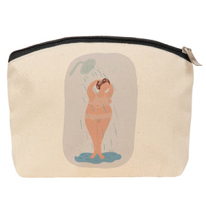 Lady in the shower cosmetic bag