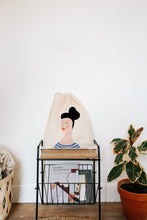 Load image into Gallery viewer, Lady with bun drawstring bag
