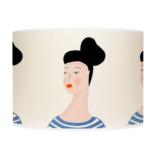 Lady with bun lamp shade/ceiling shade