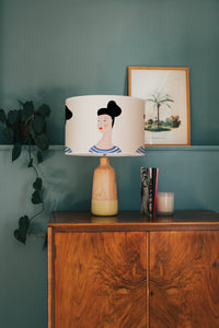 Lady with bun lamp shade/ceiling shade