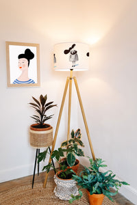Lady with cat lamp shade/ceiling shade