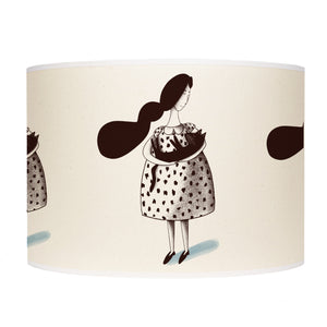 Lady with cat lamp shade/ceiling shade