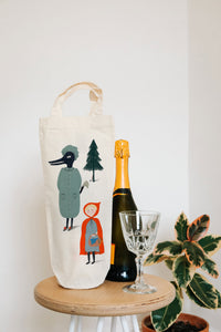 Little red riding hood bottle bag - wine tote - gift bag