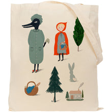 Load image into Gallery viewer, Little red riding hood reusable, cotton, tote bag
