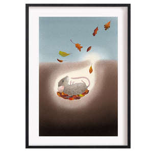 Mouse in a hole art print