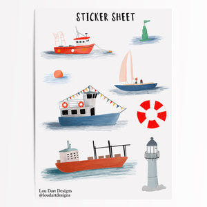 Nautical sticker sheet
