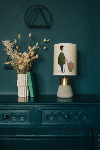 Lady with dog lamp shade/ceiling shade