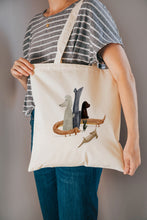 Load image into Gallery viewer, Pack of dogs reusable, cotton, tote bag
