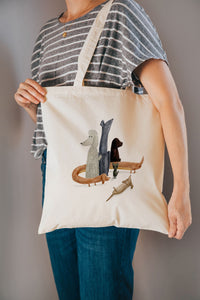 Pack of dogs reusable, cotton, tote bag