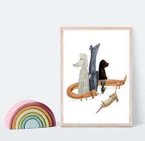 Pack of dogs art print