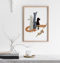 Load image into Gallery viewer, Pack of dogs art print
