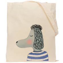 Load image into Gallery viewer, Poodle reusable, cotton, tote bag
