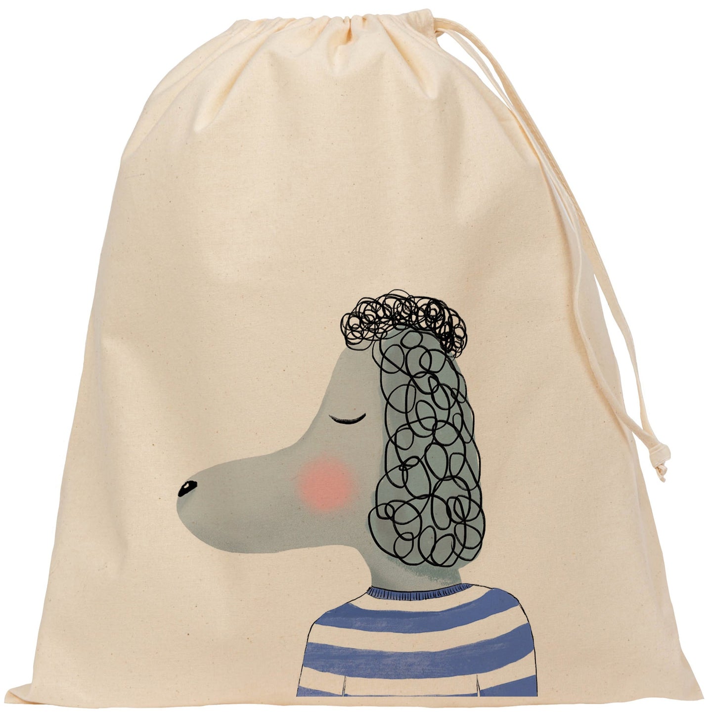 Poodle drawstring bag