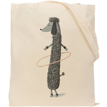 Load image into Gallery viewer, Hula hoop poodle reusable, cotton, tote bag
